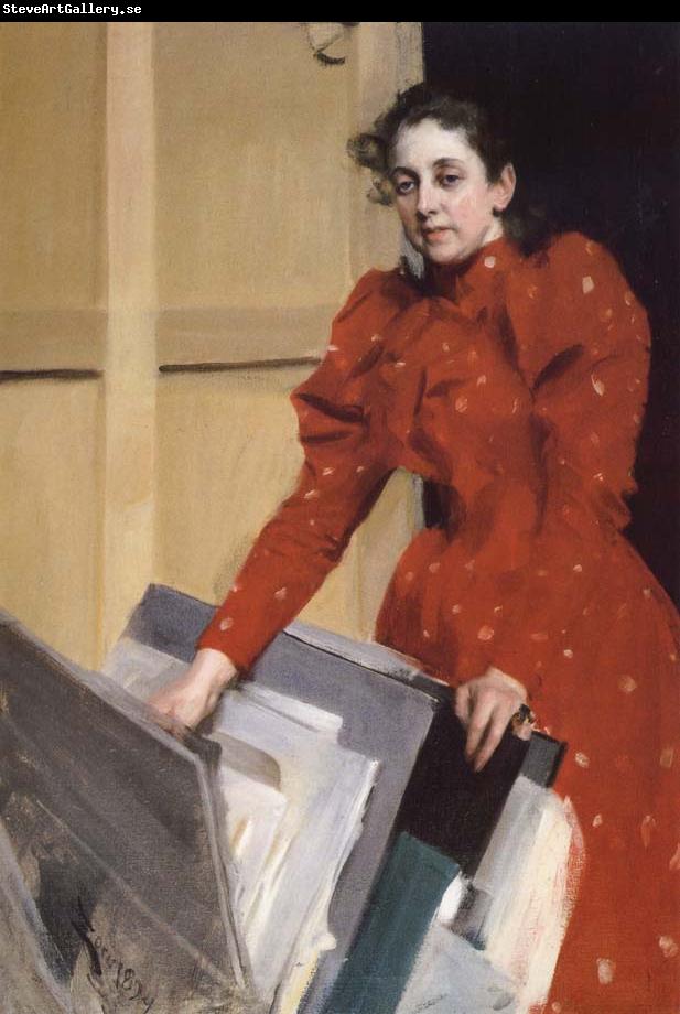 Anders Zorn Emma Zorn in the Paris Studio